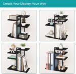 ELITEROO Desktop Bookshelf, 4 Tier Wood Desk Organizer Shelf, Tabletop Storage Shelf Rack for Office Supplies, Desk Decorations for Women Office, Rustic Black - Image 7