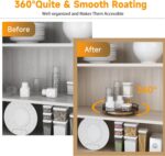 Farmhouse Oak 9" Lazy Susan Turntable Organizer for Cabinet, Round Wooden Lazy Susan Organization and Storage for Dining Table, Pantry, Kitchen, Countertop, Cupboard,Home Decor, Walnut Wood - Image 4