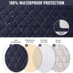TAOCOCO 100% Waterproof Recliner Cover, Non-Slip Washable Reclining Couch Cover with Elastic Leg Straps, Furniture Protector for Dogs (Dark Blue, 3 Seater) - Image 5