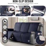 TAOCOCO 100% Waterproof Recliner Cover, Non-Slip Washable Reclining Couch Cover with Elastic Leg Straps, Furniture Protector for Dogs (Dark Blue, 3 Seater) - Image 6