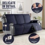 TAOCOCO 100% Waterproof Recliner Cover, Non-Slip Washable Reclining Couch Cover with Elastic Leg Straps, Furniture Protector for Dogs (Dark Blue, 3 Seater) - Image 7