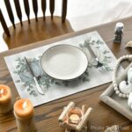 Artoid Mode Buffalo Plaid Eucalyptus Pumpkins Leaves Fall Placemats Set of 6, 12x18 Inch Seasonal Autumn Table Mats for Party Kitchen Dining Decoration - Image 5