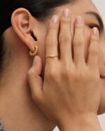 PAVOI 18K Gold Plated Marquise Round Mini Cubic Zirconia Stackable Rings for Women | Dainty Stacking Thin Band for Women - Image 5