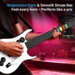 NBCP Wireless Guitar Controller for Xbox Series X|S/Xbox One/PC – White Game Guitar for Rock Band 4 & Fortnite Festival with Strap, 2.4G USB Dongle - Image 6