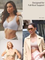 Minimizer Bras for Women No Underwire Wireless Supportive Full Coverage Wide Straps Seamless Tshirt Bra Nude L - Image 7