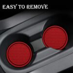 4PCS Car Cup Holder Coaster, Universal Auto Non-Slip Cup Holder Coaster, 2.75In Universal Non-Slip Recessed Car Interior Accessories (Red) - Image 7