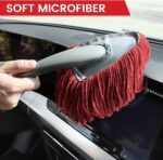 IPELY 2 Pack Large Car Duster Exterior Scratch Free with Extendable Handle and Car Duster Interior, Wax Cotton Hair Dusters (Red) - Image 4
