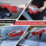 IPELY 2 Pack Large Car Duster Exterior Scratch Free with Extendable Handle and Car Duster Interior, Wax Cotton Hair Dusters (Red) - Image 5
