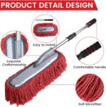 IPELY 2 Pack Large Car Duster Exterior Scratch Free with Extendable Handle and Car Duster Interior, Wax Cotton Hair Dusters (Red) - Image 8