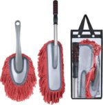 IPELY 2 Pack Large Car Duster Exterior Scratch Free with Extendable Handle and Car Duster Interior, Wax Cotton Hair Dusters (Red) - Image 9