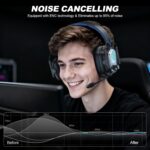 Wireless Gaming Headset for PS5, PS4, 2.4GHz Gaming Headphones with 50mm Drivers, 3D Surround Sound, ENC Mic, RGB Lights, 50-Hr Gametime for PC, Switch, Mac, Mobile, - Image 6
