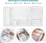 4 Pack Drawer Organizer - 3" X 3" Clear Acrylic Storage Bins with Non-Slip Pads, Versatile Desk Tray for Makeup, Jewelry, Kitchen, Bathroom, and Office Organization - Image 8
