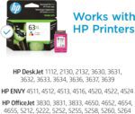 HP 63XL Tri-Color High-Yield Ink Cartridge | Works with Printer Series: DeskJet 1112, 2130, 3630; Envy 4510, 4520; OfficeJet 3830, 4650, 5200 | Eligible for Instant Ink | F6U63AN - Image 3