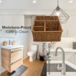 Rattan Remote Control Holder, Wicker Desk Organizer Basket for TV Remotes, Office Supplies, Makeup Brushes, Handwoven Storage Caddy for Tabletop, Shelf, or Kitchen Use (Golden Oak) - Image 7