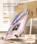 GVIEWIN Marble for iPhone 16 Pro Case Compatible with MagSafe, [with Screen Protector&Camera Lens Protector], Military-Grade Protection Shockproof Women Magnetic Phone Cover (Dreamland River/Purple) - Image 4