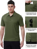TBMPOY Men's Polo Shirts with Pocket Short Sleeve Quick Dry Casual Sports Outdoor Golf Shirt - Image 7