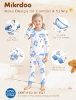 Mikrdoo Baby Girls Pajamas Set 2-Piece Long Sleeve Cotton Stretch Soft Snug Fit Sleepwear for Kids 12Months-7Years - Image 3