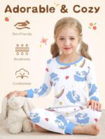 Mikrdoo Baby Girls Pajamas Set 2-Piece Long Sleeve Cotton Stretch Soft Snug Fit Sleepwear for Kids 12Months-7Years - Image 5
