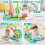 UMIKU Baby Gym Play Mats Baby Tummy Time Mat Musical Activity Center for Newborn Infant Piano Babies Play Mat Music & Light Newborn Infant Gifts for Babies 0-3 6 9 12 Months Dinosaur Style - Image 6