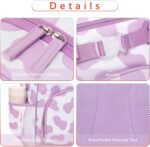 Cute Cow Print Backpack for School Bookbag Kids Kindergarten Elementary Backpacks for Girls ages 6-8-10 (Purple Cow Print) - Image 4
