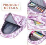 Cute Cow Print Backpack for School Bookbag Kids Kindergarten Elementary Backpacks for Girls ages 6-8-10 (Purple Cow Print) - Image 6
