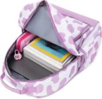 Cute Cow Print Backpack for School Bookbag Kids Kindergarten Elementary Backpacks for Girls ages 6-8-10 (Purple Cow Print) - Image 9