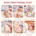 ROBUD Kids Vanity Table and Chair Set, Pink Girls Vanity with 11Pcs Accessories, Pretend Play Kids Vanity with Mirror and Drawer, Princess Makeup Desk Dressing Table, Ideal Gift for Girls Age 3+ - Image 5