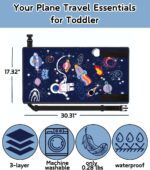 Non-Inflatable Toddler Airplane Bed - Portable Travel Bed for Kids 1-3 Years with Carry Bag | Universal Fit for Airlines | Airplane Seat Extender & Foot Rest for Flights | Machine Washable Cover(Blue) - Image 4