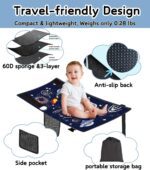 Non-Inflatable Toddler Airplane Bed - Portable Travel Bed for Kids 1-3 Years with Carry Bag | Universal Fit for Airlines | Airplane Seat Extender & Foot Rest for Flights | Machine Washable Cover(Blue) - Image 5