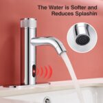 Touchless Bathroom Faucet with Automatic Sensor Function, Bathroom Sink Faucet with Hole Cover Plate, Countertop Temperature Adjustment, Chrome - Image 8