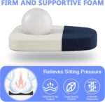 idee-home Chair Cushions for Dining Chairs, Kitchen Chair Pads Set of 4, D-Shaped Seat Cushions with Ties Non-Slip Bottom for Indoor Dining Room, Removable Cover, 17" x 16" x 2" Navy - Image 4