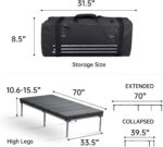 Folding Car Bed with Adjustable Height and Length, Camping Bed 600D Oxford Fabric Carbon Steel Frame,Sleeping Platform for Vehicle ''39.5-71.5 x 33.5 x10.6-15.5" (High-Legs) - Image 8