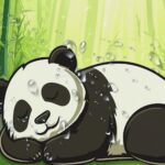 Cute Panda Shower Curtain Panda Bear Bath Curtain Wild Animal Pattern Bathroom Shower Curtain Set Cartoon Giant Panda Bamboo Forest Design Waterproof Bathroom Curtains Bedroom Decor 71X71 in - Image 6