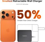 4-in-1 Retractable GaN 45W Wall Charger Plug for iPhone 17, Travel Essentials Brick Multiport Dual 31.5" Cables (USB C+Lightning) Adapter Fast Charging Block for iPhone 16/15/14/13/12, iPad, Galaxy - Image 3