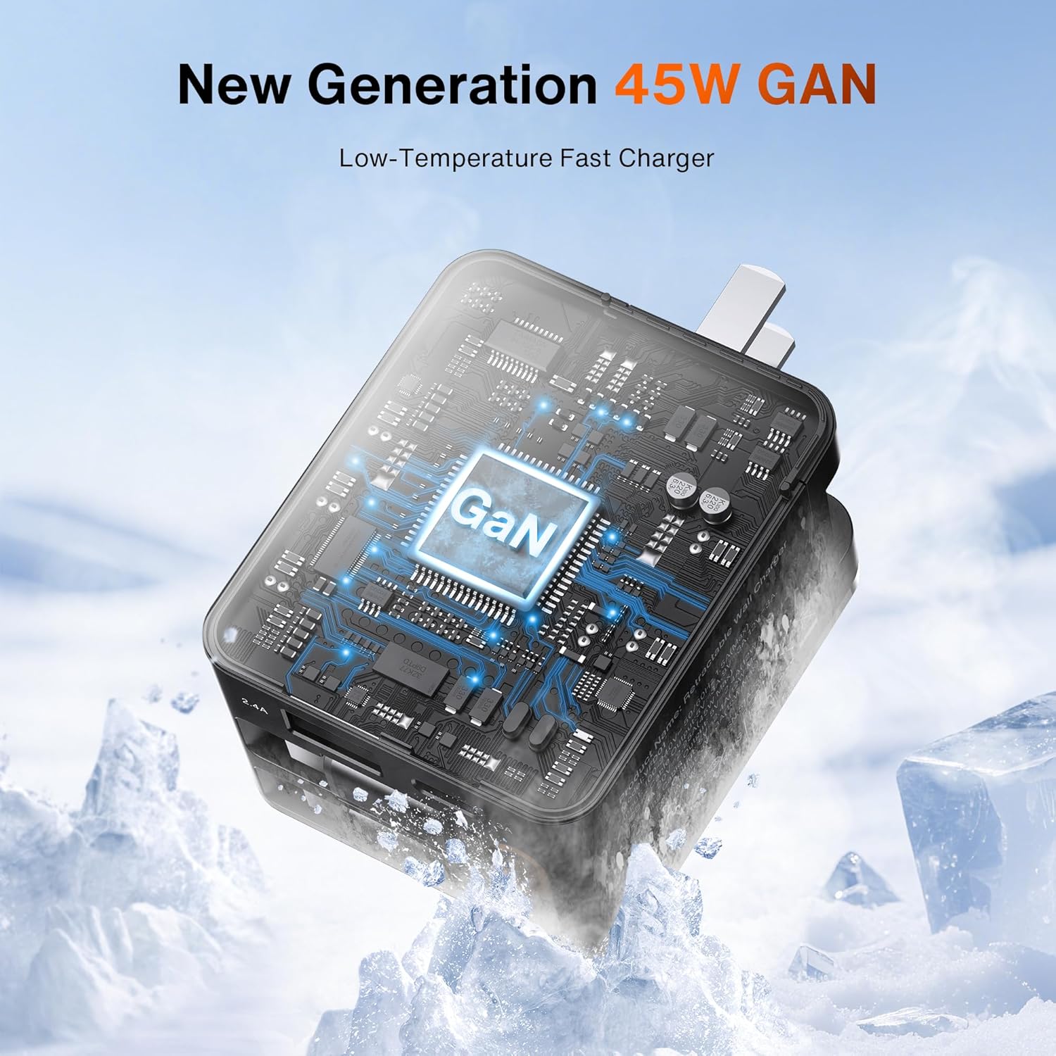 4-in-1 Retractable GaN 45W Wall Charger Plug for iPhone 17, Travel Essentials Brick Multiport Dual 31.5" Cables (USB C+Lightning) Adapter Fast Charging Block for iPhone 16/15/14/13/12, iPad, Galaxy - Image 6