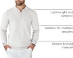COOFANDY Mens Knit Polo Sweater Casual Long Sleeve Quarter Zip Polo Sweater Classic Golf Shirts - Image 5