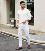 COOFANDY Mens Knit Polo Sweater Casual Long Sleeve Quarter Zip Polo Sweater Classic Golf Shirts - Image 10