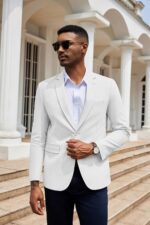 COOFANDY Men's Herringbone Blazer Slim Fit Cotton Sport Coats Two Buttons Casual Suit Jacket - Image 3