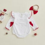 Christmas Outfit Newborn Baby Girl Ruffle Long Sleeve Romper Bodysuit Santa Smocked Bubble Clothes - Image 7