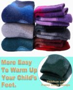 EBMORE Kids Merino Wool Socks for Toddlers Boys Girls Warm Thermal Winter Thick Hiking Heavy Cozy Crew Boot Socks 6 Pairs - Image 7