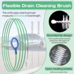 Auto Sun Roof Drain Cleaning Tool,120in Flexible Pipe Brush with 2Pcs Tube Cleaning Brushes for Automotive Sunroofs and Windshield Wiper Drain Holes (Green 120in) - Image 3