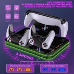 PlayStation Portal Charger, PS5 Stand and Cooling Station with RGB LED Controller Charging Dock Accessories, PS5 Edge Controller and PS Portal Charger, Headset and Remote Holders - Image 4