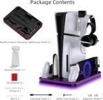 PlayStation Portal Charger, PS5 Stand and Cooling Station with RGB LED Controller Charging Dock Accessories, PS5 Edge Controller and PS Portal Charger, Headset and Remote Holders - Image 10