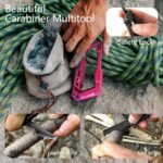 Dark Pink Color Multitool Carabiner EDC Pocket Multi-tool Knife Gifts for Mom Women Wife, EDC Carabiners Keychain with Bottle Opener, Rope Cutter, Window Breaker, for Camping Hiking (Deep Pink) - Image 4