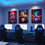 Gaming Wall Art Set of 3Game Controller Poster Prints Cool Gamer Room Decor for Boys Video Game Wall Art Cyberpunk Painting Wall Picture for Bedroom or Esports Room Unframed 16x24 Inch - Image 5