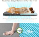 EHEYCIGA Foldable Human Dog Bed, 72"x44"x11" Orthopedic Memory Foam Human Sized Dog Bed, Waterproof Pet Bed for People, Faux Fur Pet Couch for Adult with Non-Slip Bottom, Dark Grey - Image 4