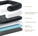 EHEYCIGA Foldable Human Dog Bed, 72"x44"x11" Orthopedic Memory Foam Human Sized Dog Bed, Waterproof Pet Bed for People, Faux Fur Pet Couch for Adult with Non-Slip Bottom, Dark Grey - Image 5