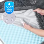 EHEYCIGA Foldable Human Dog Bed, 72"x44"x11" Orthopedic Memory Foam Human Sized Dog Bed, Waterproof Pet Bed for People, Faux Fur Pet Couch for Adult with Non-Slip Bottom, Dark Grey - Image 6