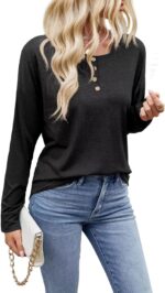 Womens Long Sleeve Tops Henley Loose Casual T Shirts Fall Women's Clothing Fashion Trendy 2025 - Image 4