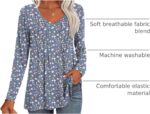 HOTGIFT 2025 Womens Tops Long Sleeve Shirts Casual Fall Winter Tunics Pleated V Neck Fashion - Image 5